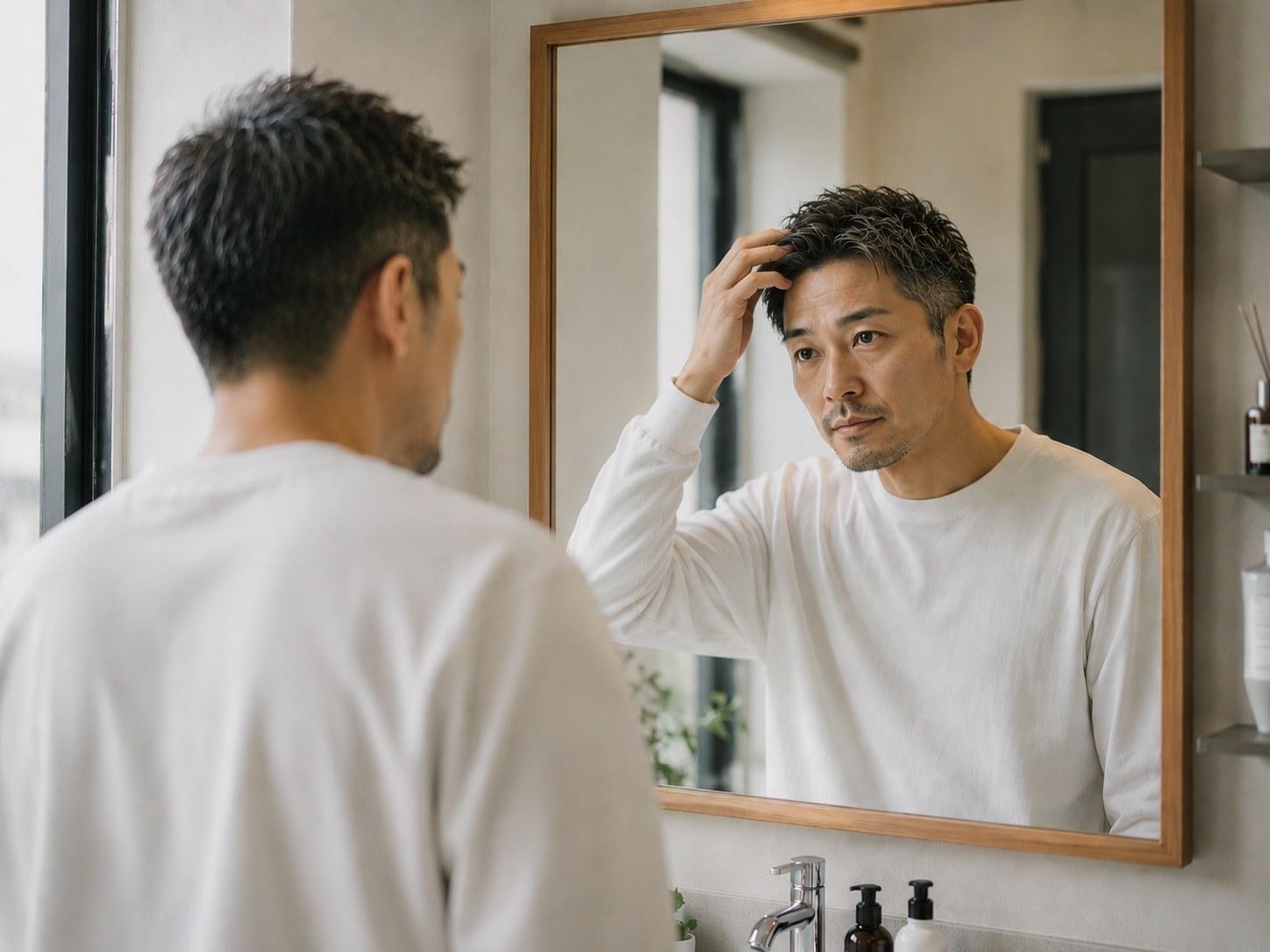 仕事や暮らしの合間にふと自分を見つめ直す大人男性のライフスタイル写真